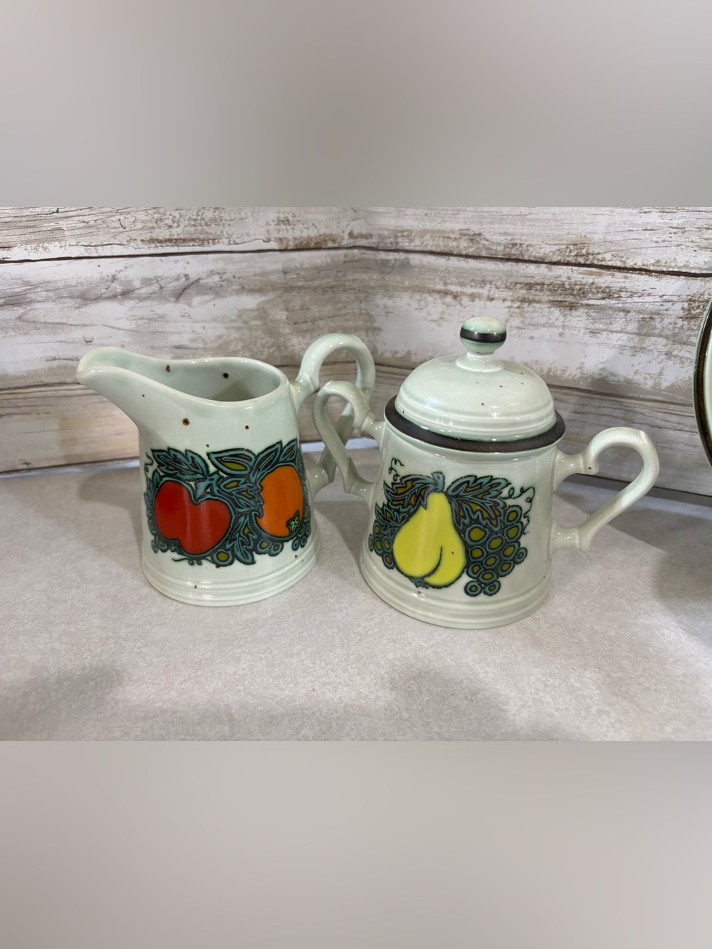 Vintage Johnson Brothers Ironstone Chelsea Fruit / Pimlico cream & sugar